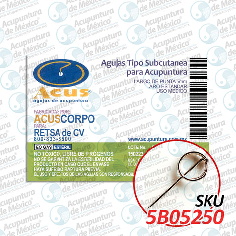 TACH SUB. ACUS 0.20 X 5MM. C/250 PZS