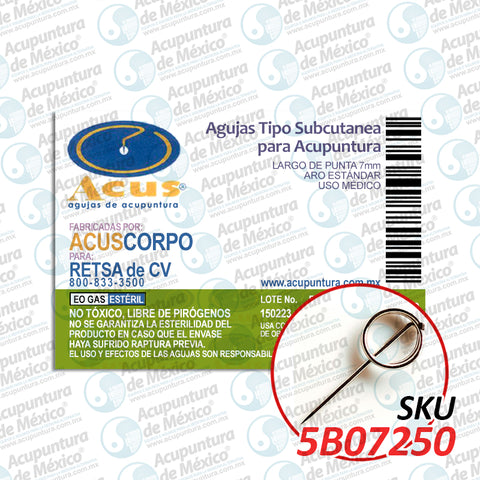 TACH SUB. ACUS 0.20 X 7MM. C/250 PZS
