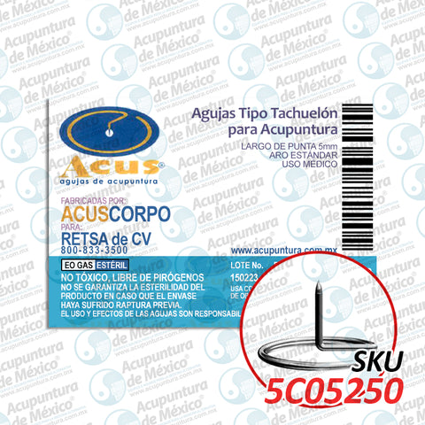 TACH CORP. ACUS 0.20 X 5MM. C/250 PZS